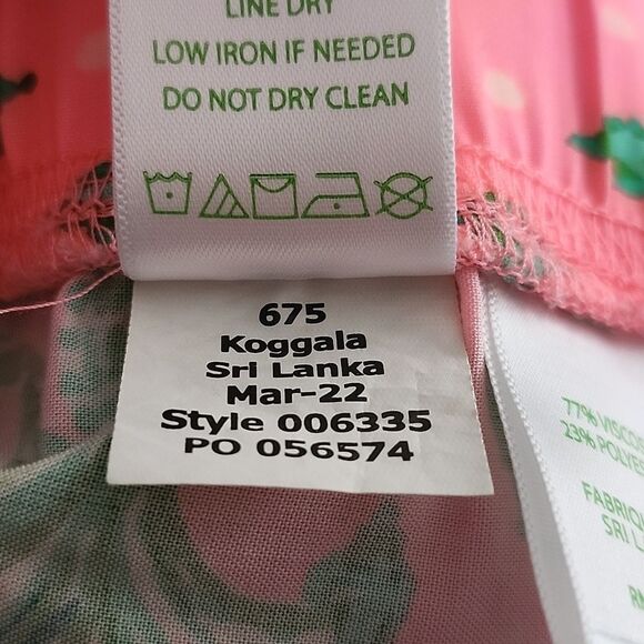 Lilly Pulitzer Elastic Waistband Wide Leg Palazzo Pants Pink & Green, XS - Picture 15 of 15